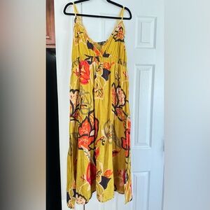 Chesley Mustard Floral Cotton Dress